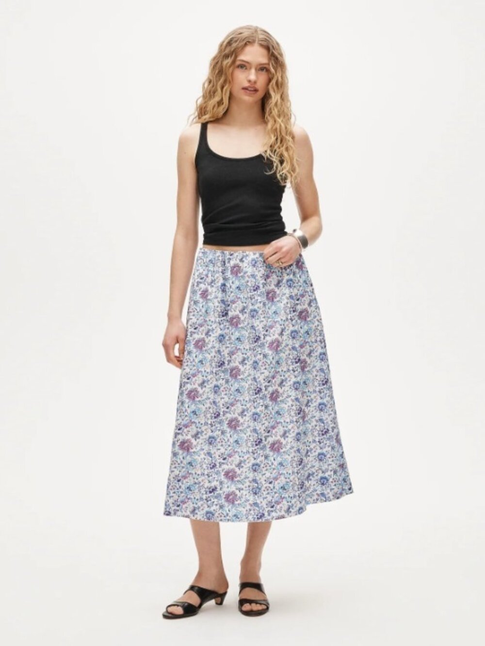 J. CREW NEW Pull-on midi skirt in Liberty Christelle fabric size M L NWT